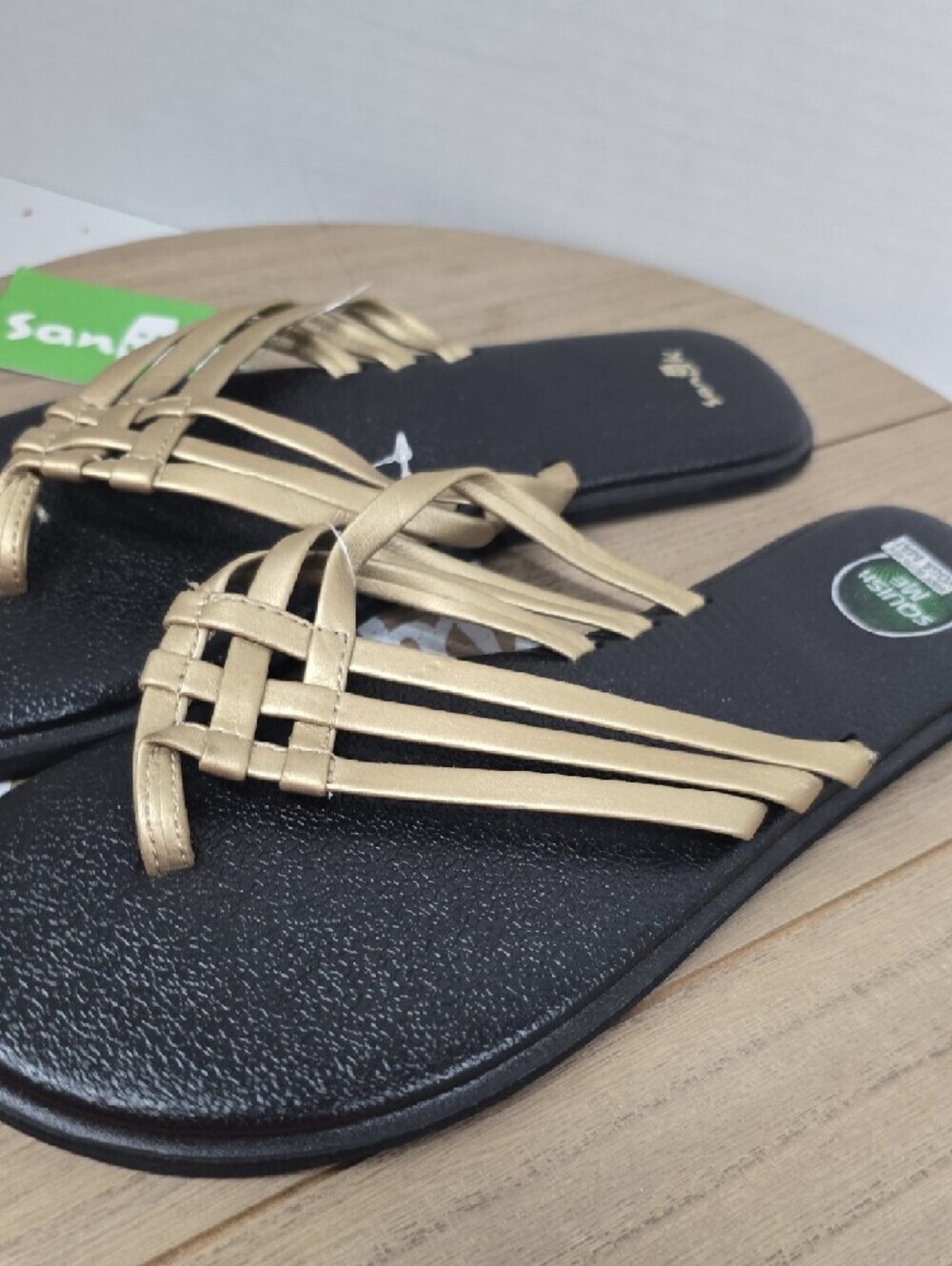 Sanuk Women's Gold Woven-Strap‎ Slide Sandals Size 9 NWT - Picture 7 of 11